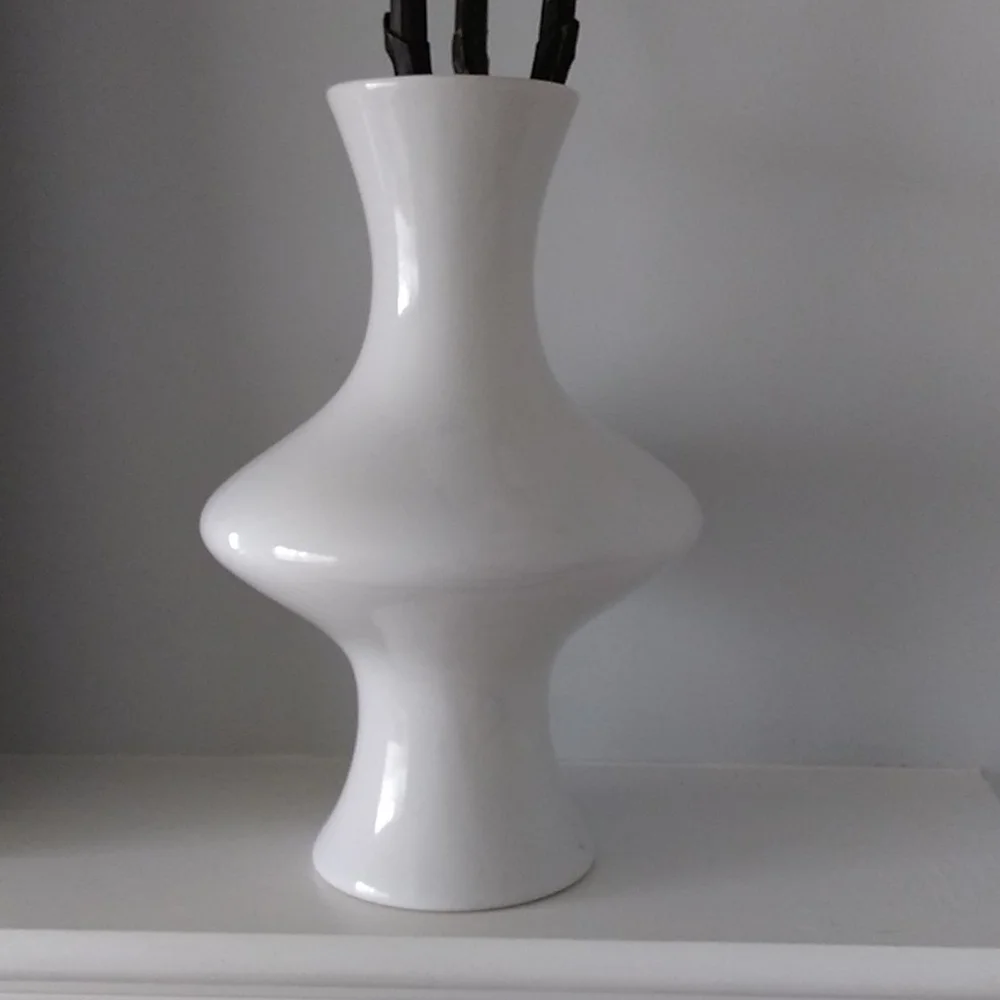 Mid Century Modern Vase white‎ home decor ceramic